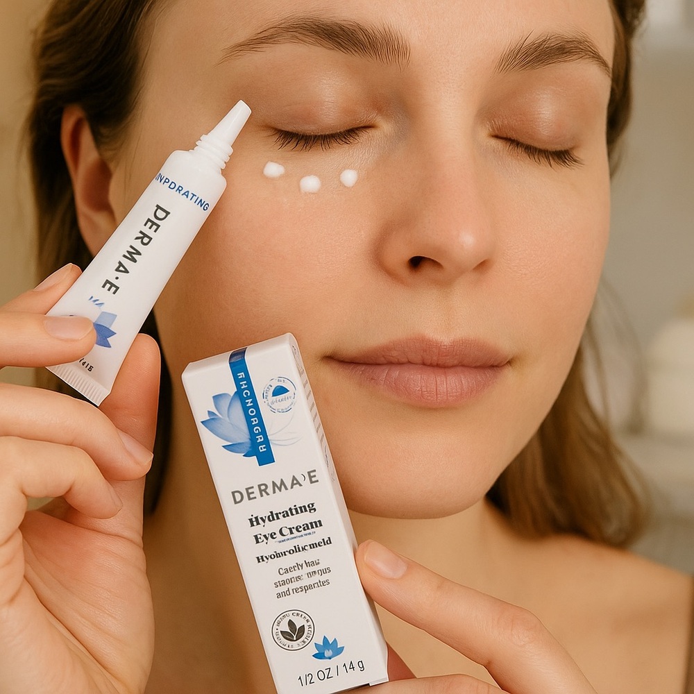 New in Box DERMA E Hydrating Eye Cream 0.5 oz / 14g Hyaluronic Acid Moisturizer